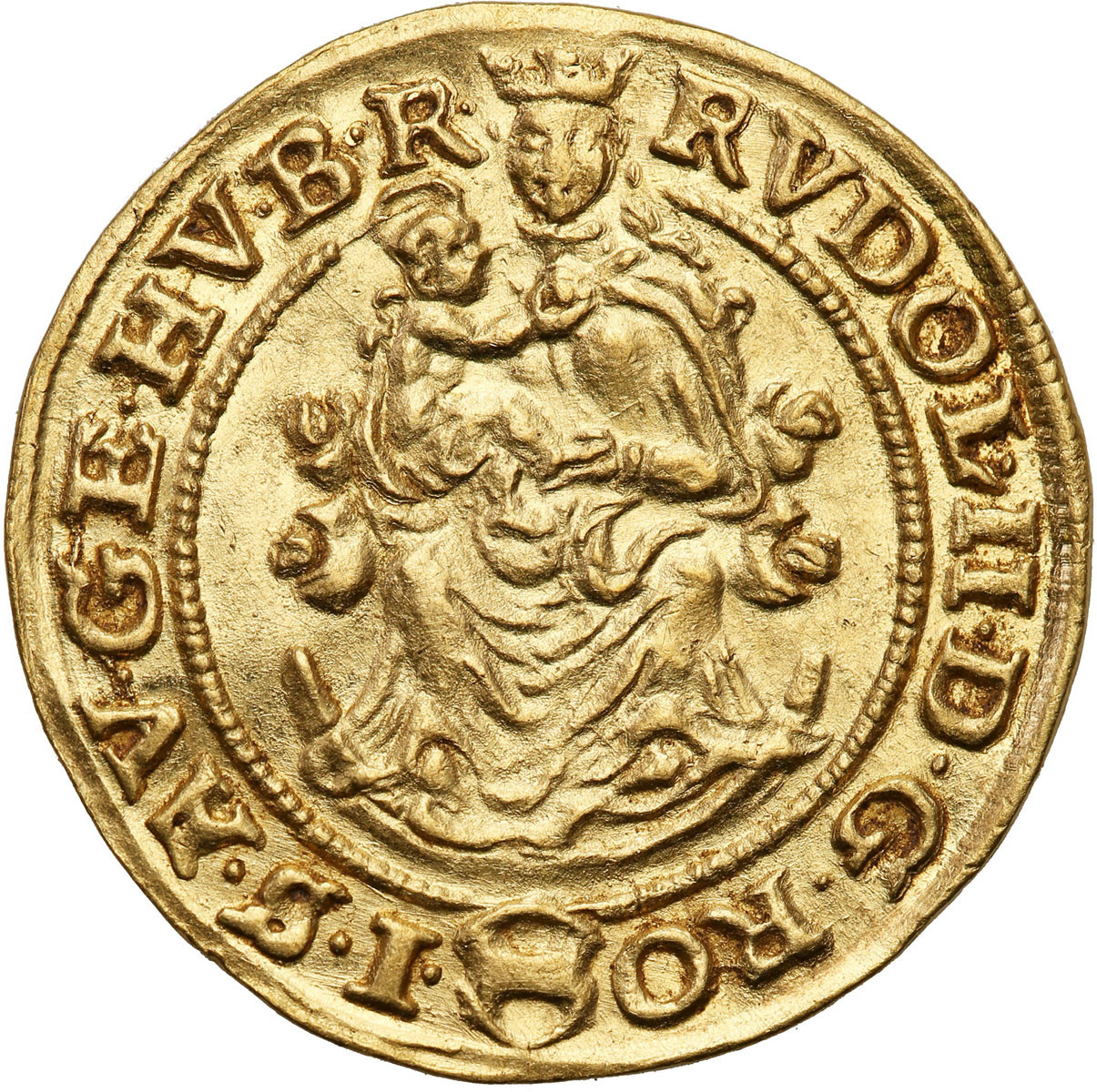 Węgry, Rudolf II (1572-1608). Dukat (goldgulden) 1606 KB, Kremnica - PIĘKNY